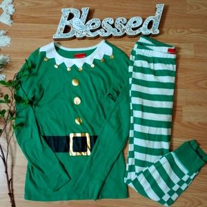 🌿🍒 Christmas Elf 100% cotton pajama set size Small 🍒🌿